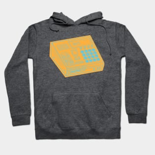 Beat Maker (Blue Jeans Lines + Yellow Orange Drop Shadow) Analog / Music Hoodie